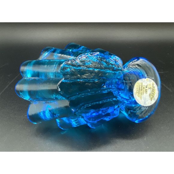 Titan Art Glass Blue Graceful Swan Trinket Dish Signed Titan 1997 Vintage - Picture 10 of 12